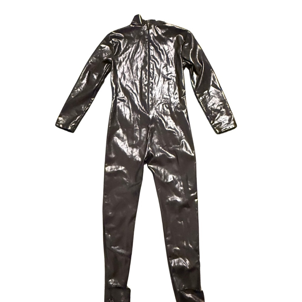 Kids Shiny Black Bodysuit - Picture 4 of 5